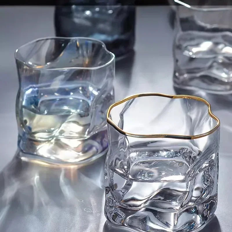 Twisted Transparent Glass Cup Decor Whisky Cocktail Beer Glas Wine Tea Mok Kitchen Bar Club Wijn Glas festival Party Supplies