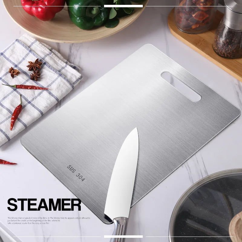 304 Multi-Function Stainless Steel Cutting Board Home Kitchen Rectangular Board Chopping Board Kneading Dough Cutting Board