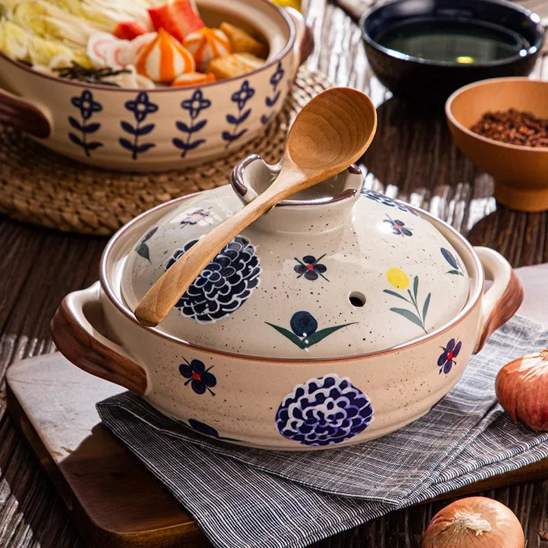 Japanese Soup Pot Crock Pots Casserole Ceramic Rice Noodle Saucepan High Temperature Resistant Cooking Pan For Gas Stove Kitchen