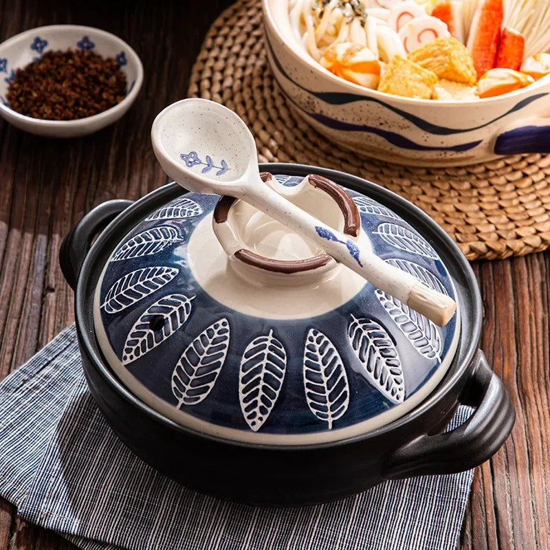 Japanese Soup Pot Crock Pots Casserole Ceramic Rice Noodle Saucepan High Temperature Resistant Cooking Pan For Gas Stove Kitchen