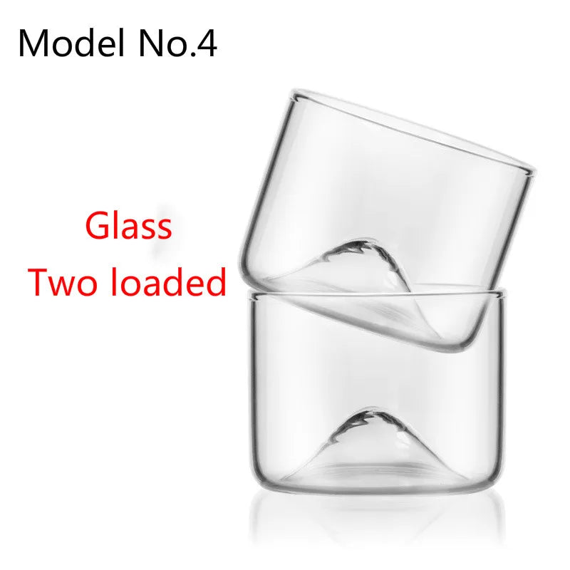 120ml Creative with Coaster Whisky Gift Wine Red Wine Glass Vodka Flat Cup Bar Family Distilled Beverage Drinking Set Hill Cup