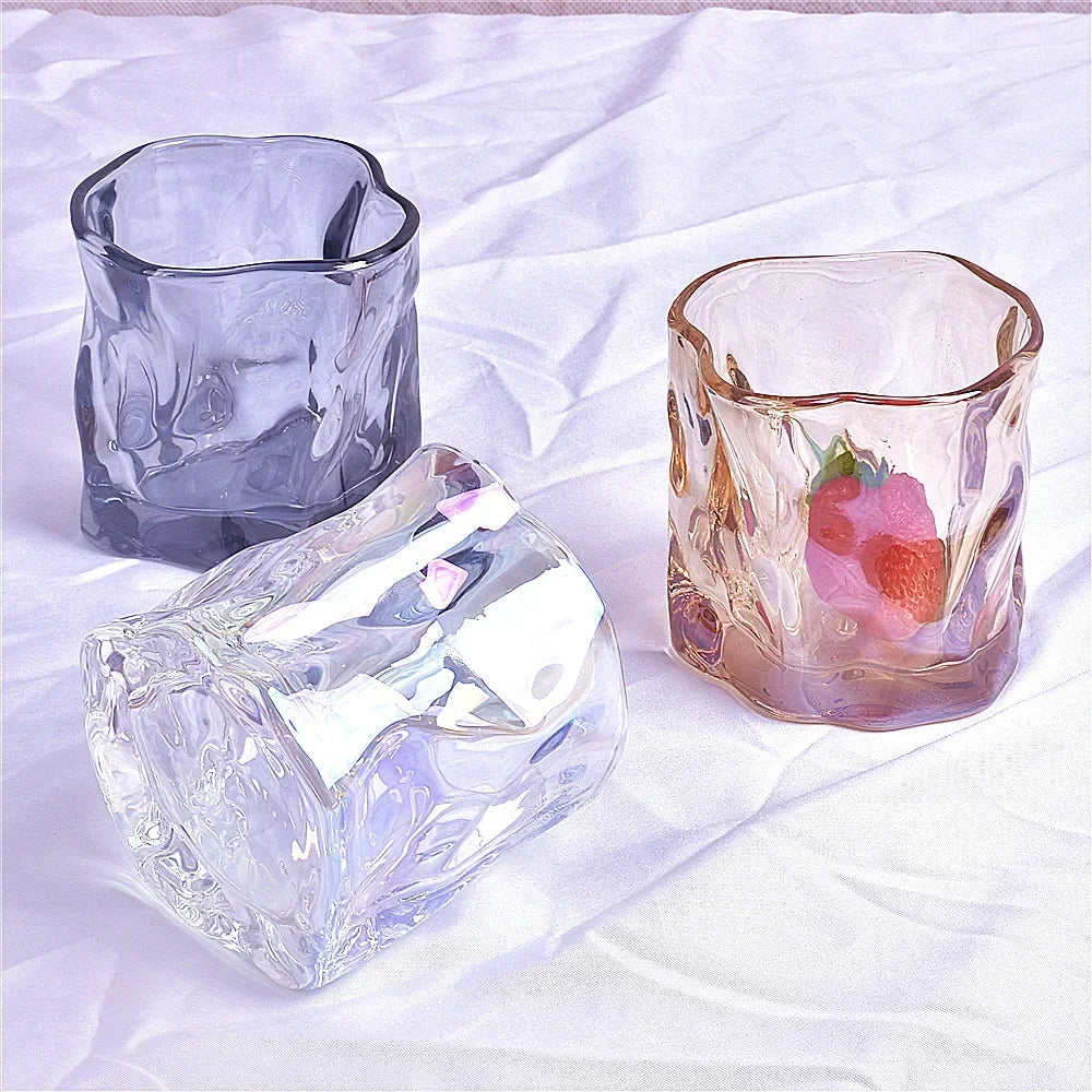 Twisted Transparent  Glass Cup Decor Whisky Cocktail Beer Glas Wine Tea Mok Kitchen Bar Club Wijn Glas festival Party Supplies