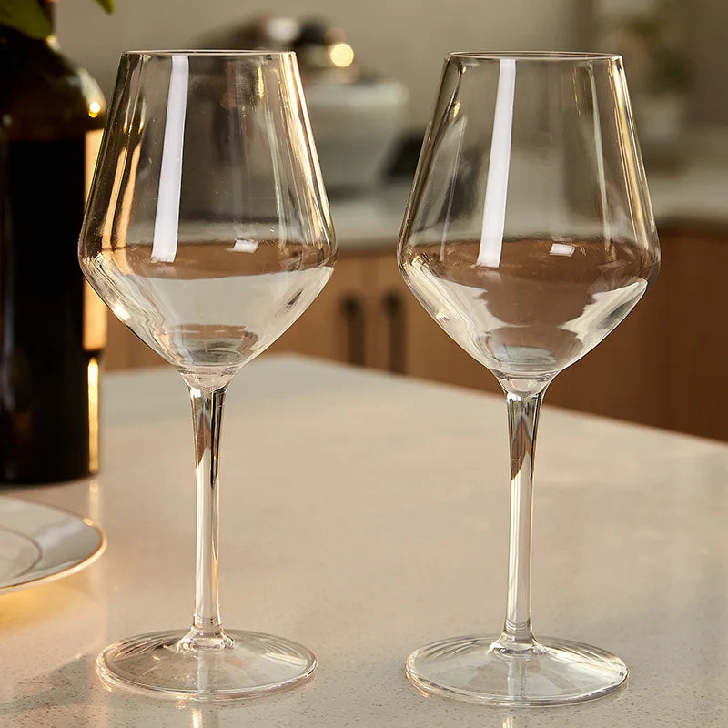 High-Capacity Premium Quality Tritan Plastic Stemware Wine Glass Unbreakable Transparent Goblet Clear Impid