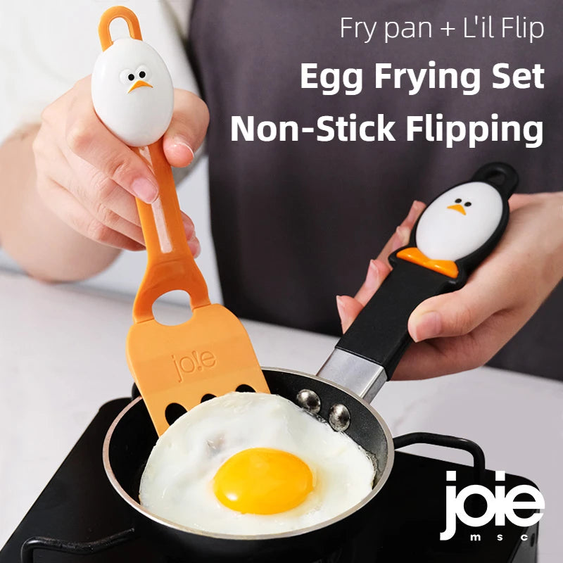 Mini Fry Pan Stainless Steel Non-stick Frying Pan for Eggs and Dumplings Oil Spout Spatula Cookware  Pans Kitchen