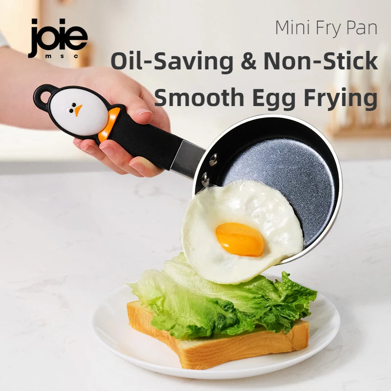 Mini Fry Pan Stainless Steel Non-stick Frying Pan for Eggs and Dumplings Oil Spout Spatula Cookware  Pans Kitchen