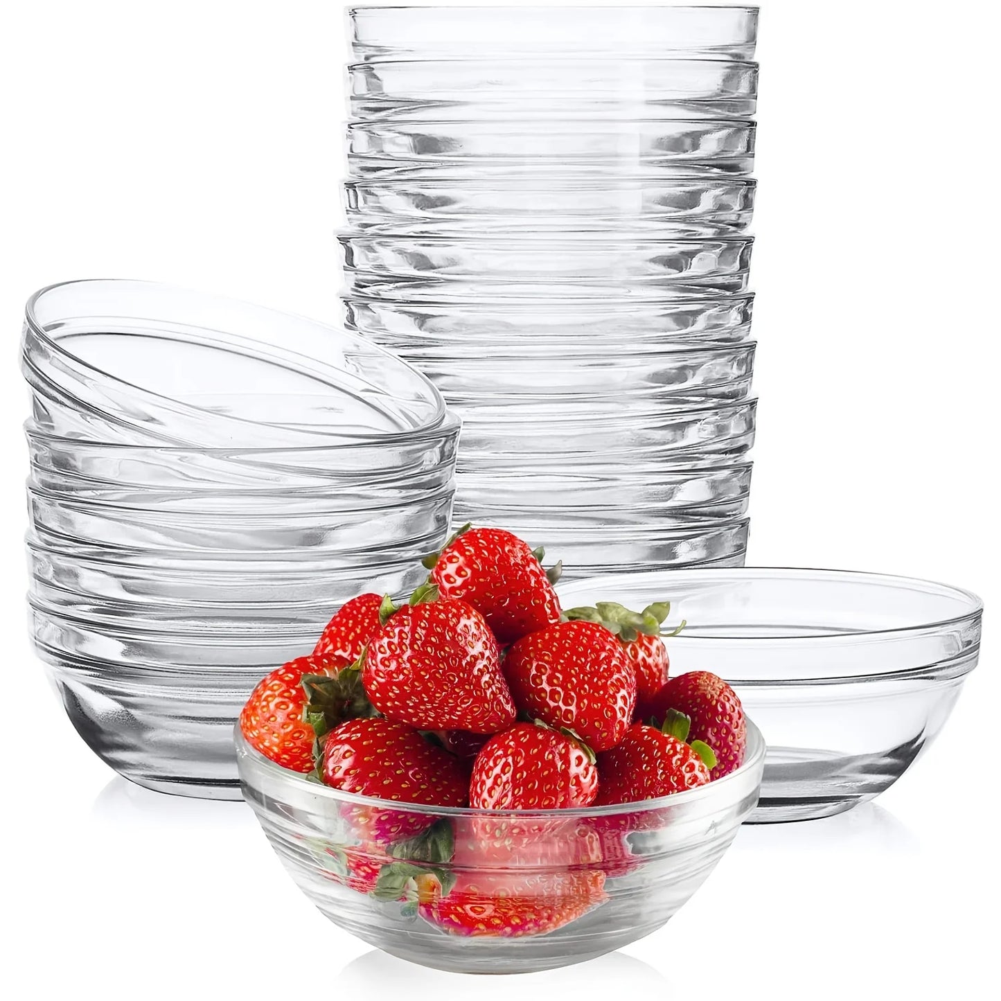 5/10 PCS Mini Meal  Bowls Glass Bowls Stackable Clear Serving Cute Bowls for Salad Dessert Dips Nut Candy Dishes for Kitchen