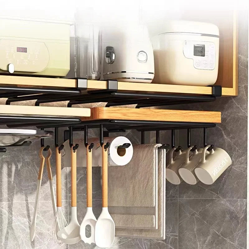 Stainless Steel Perforated Kitchen Hanging Cabinet Cutting Board Hanging Rack Paper Towel Rack Pot Cover Storage