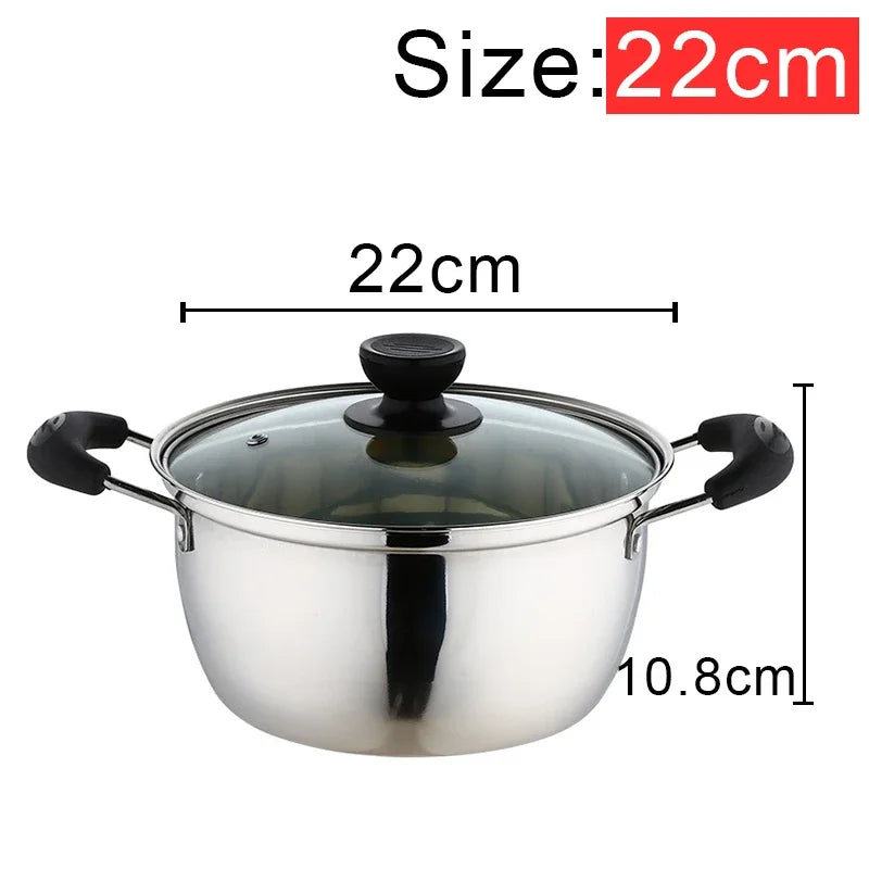 Extra High Steamer Pot Cookware Food Induction Soup Stock Pots Home Kitchen Cooking Tools Stainless Steel Dairy Pot