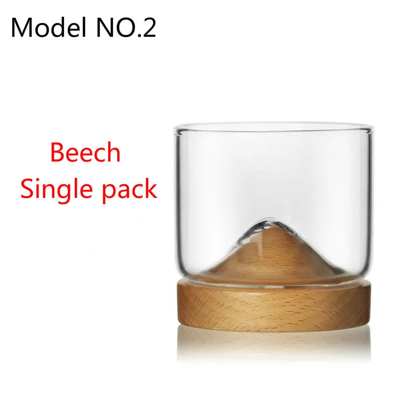 120ml Creative with Coaster Whisky Gift Wine Red Wine Glass Vodka Flat Cup Bar Family Distilled Beverage Drinking Set Hill Cup