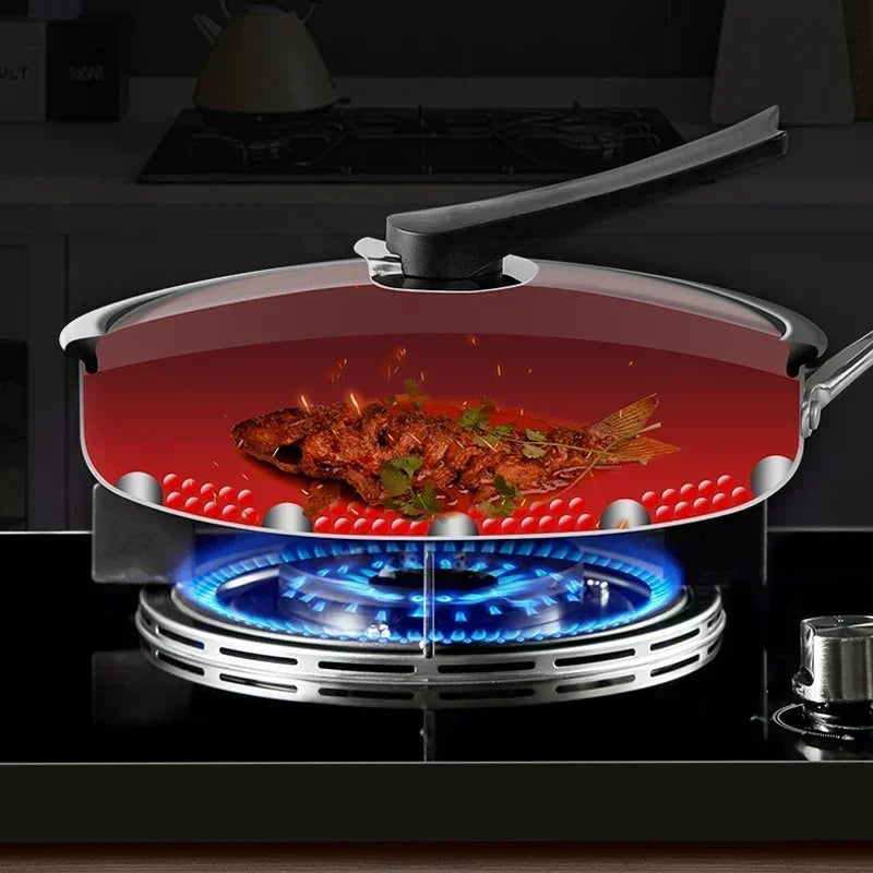 316/304 Stainless Steel Frying Pan High Quality Pan Fried Steak Non Stick Pan General Purpose Induction Cooker Honeycomb Wok