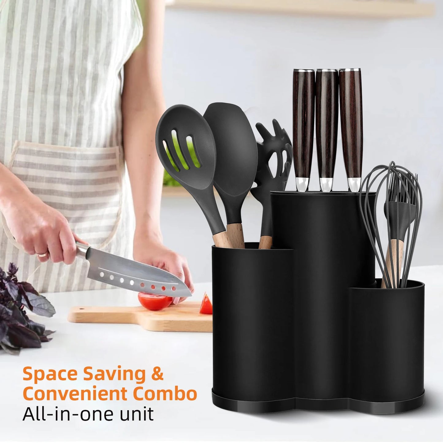 Multi-purpose Utensils Holder Kitchen Cutlery Storage Cylinder Storage Box Storage Rack Shelf For Knives