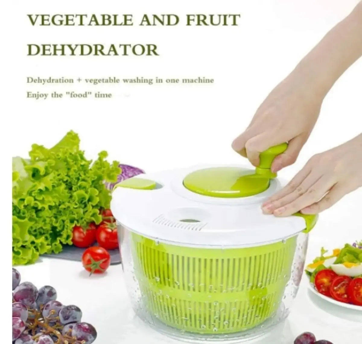 Salad Spinner Dryer Vegetable Fruit Food Dehydrator Quick Drying Multifunctio Manual Kitchen Household Vegetable Dehydrator