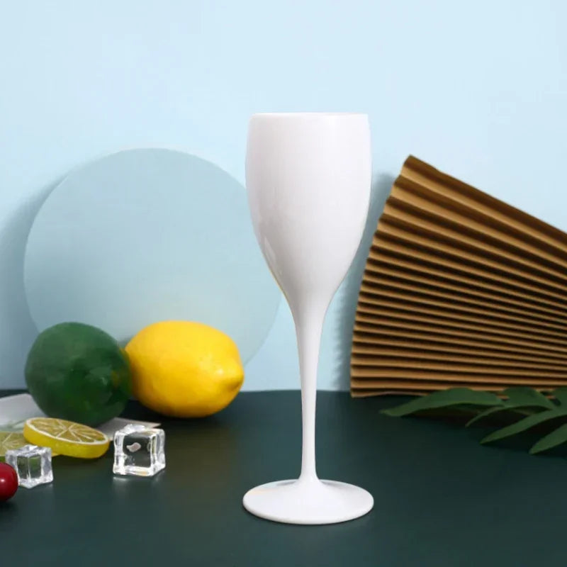 Oem Wine Glasses Champagne Flutes 175ML Glass Plastic Dishwasher-safe White Acrylic Glass Transparent Beer Cocktail Whisky Cup