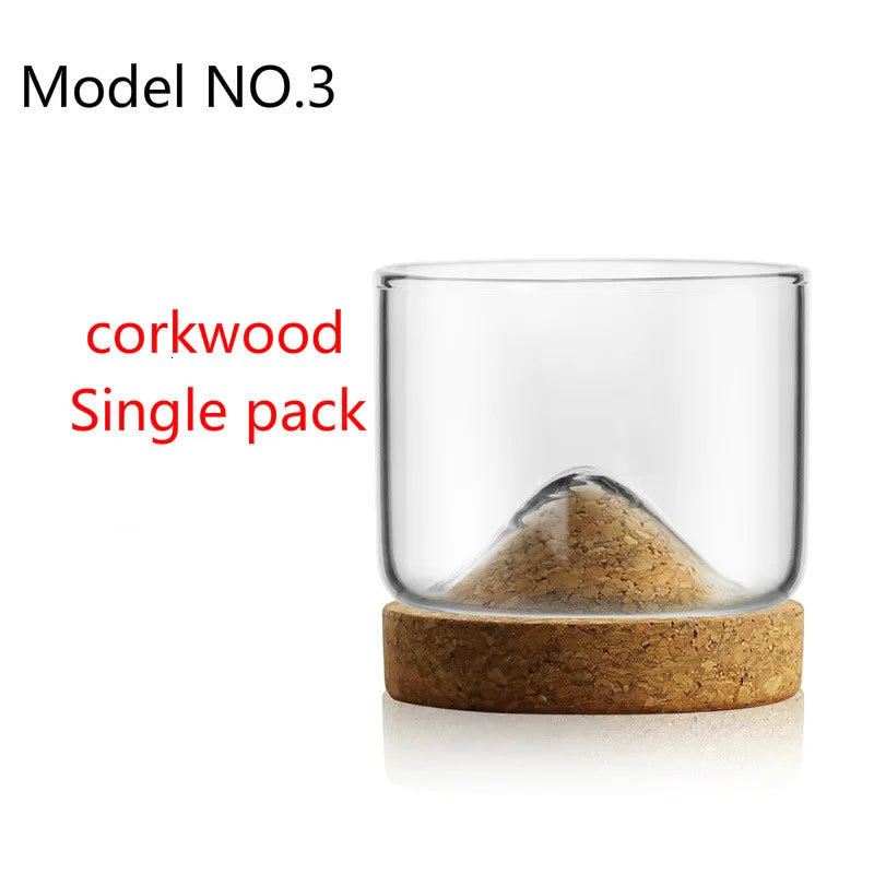 120ml Creative with Coaster Whisky Gift Wine Red Wine Glass Vodka Flat Cup Bar Family Distilled Beverage Drinking Set Hill Cup