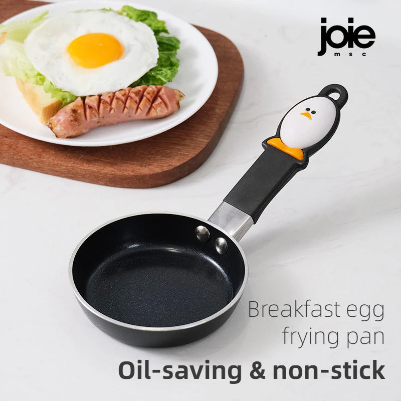 Mini Fry Pan Stainless Steel Non-stick Frying Pan for Eggs and Dumplings Oil Spout Spatula Cookware  Pans Kitchen