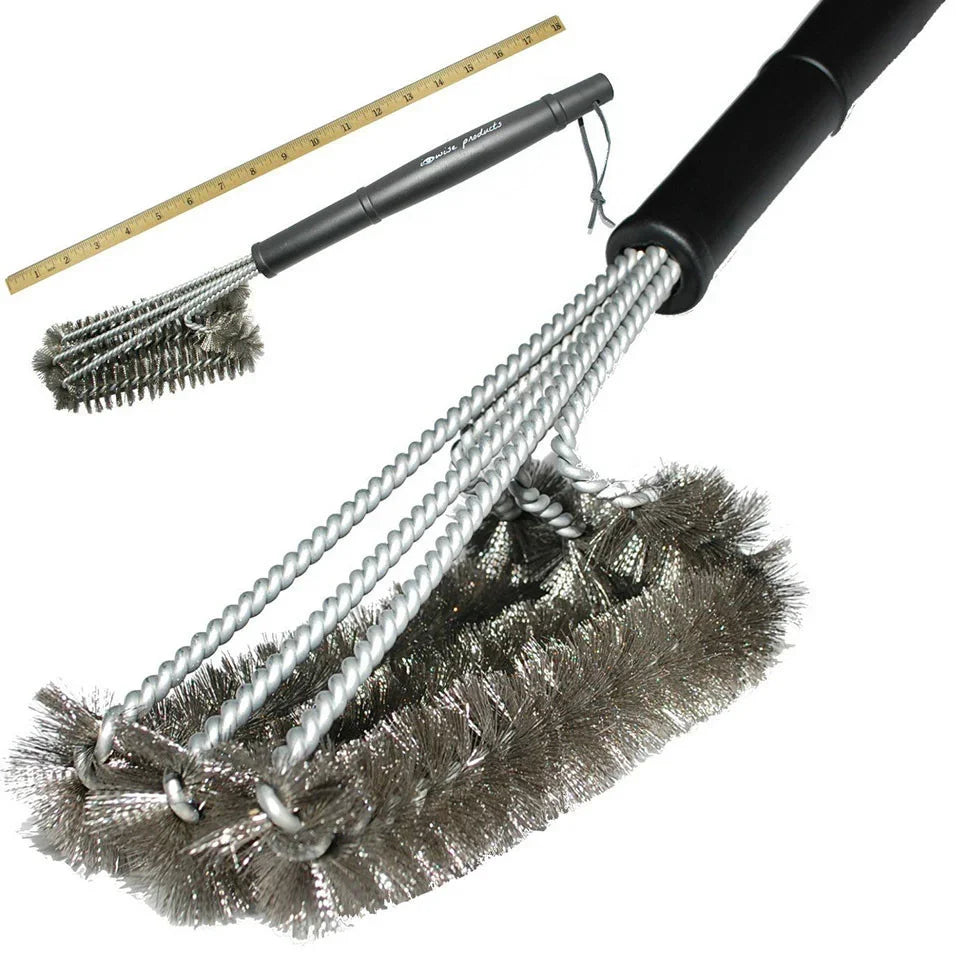 Grill Cleaning Brush BBQ Tool Grill Brush 3 Stainless Steel Brushes In 1