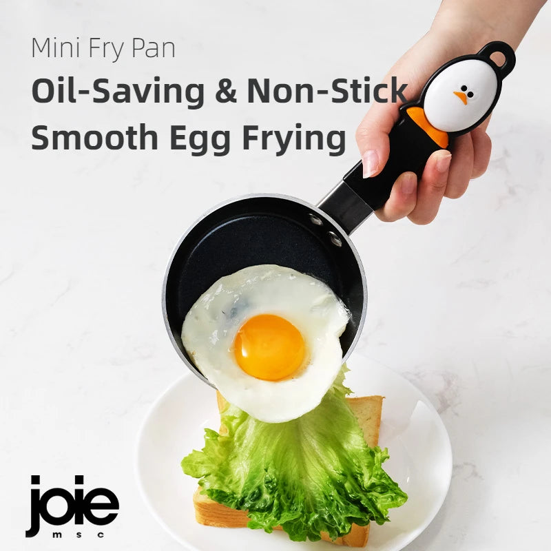 Mini Fry Pan Stainless Steel Non-stick Frying Pan for Eggs and Dumplings Oil Spout Spatula Cookware  Pans Kitchen