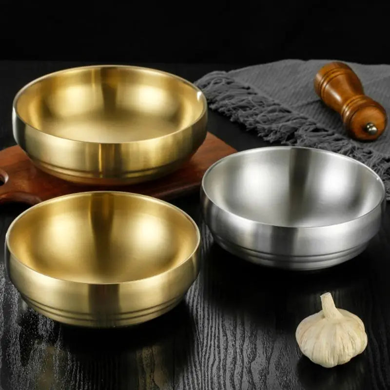 Heat Insulated Stainless Steel Bowl Double Layer