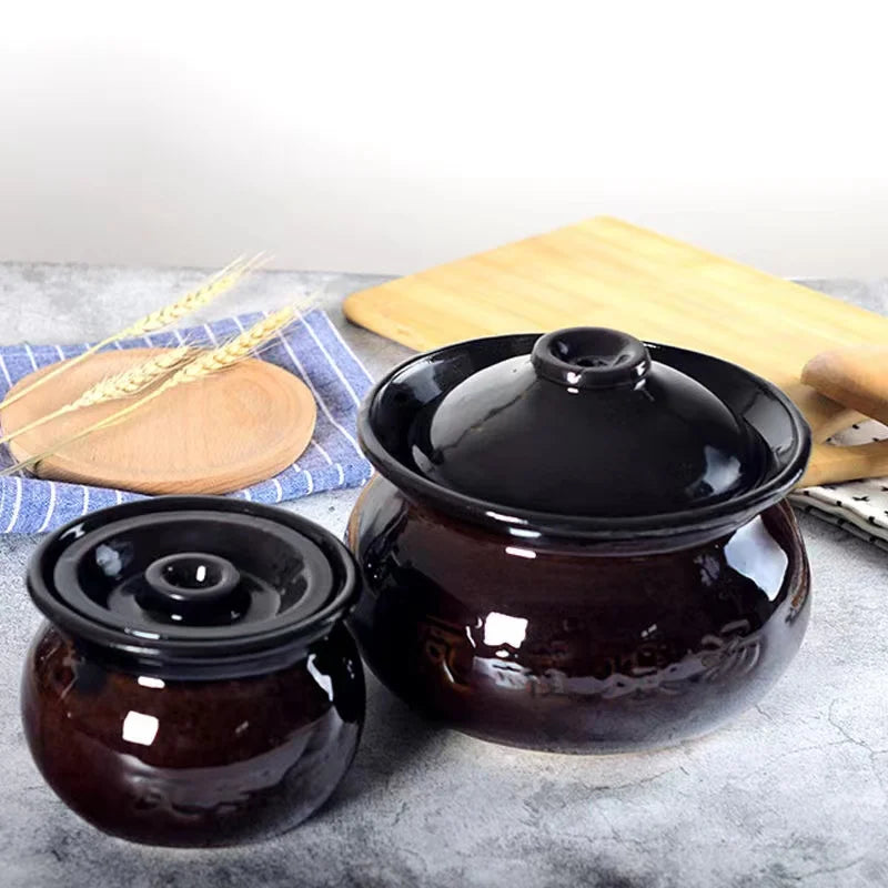 250ml / 300ml / 500ml / 1L Casserole Soup Clay Stew Pots Rice Noodle Porridge Milk Cooking Pot Pottery Pot Kitchen Gadgets