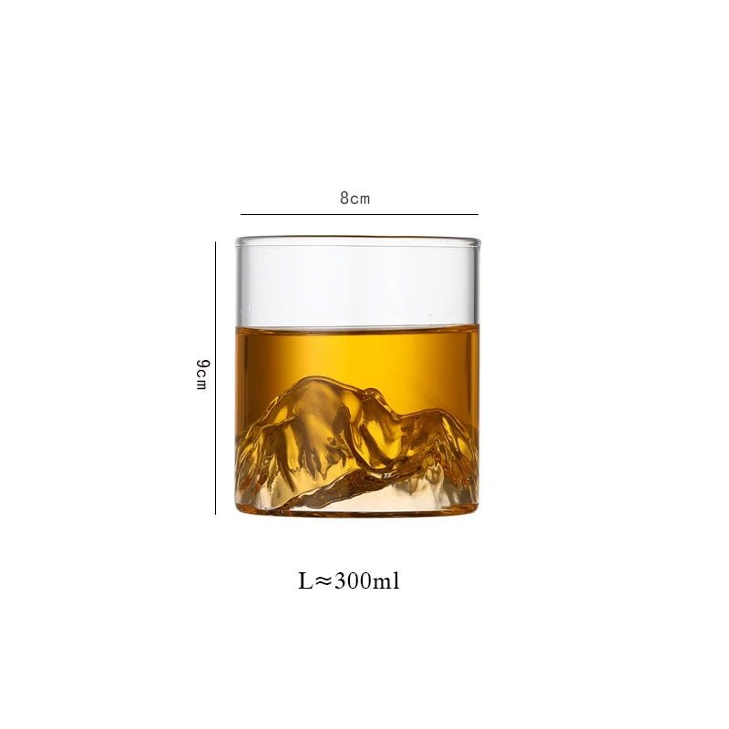 Mountains Whisky Glasses, Old Fashioned Whiskey Glass, Heat Resistant Tea Glass Cup, Gift Box, Vodka Tumbler Wine Cup, Bar