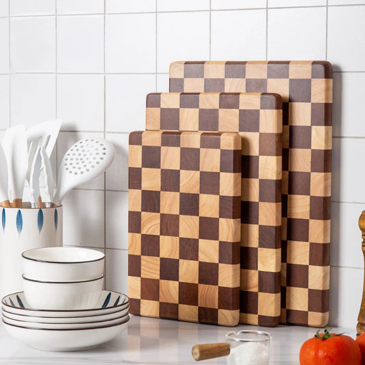 Creative checkerboard grid Cutting board household mosaic chopping board kitchen auxiliary food board fruit solid wood case plat