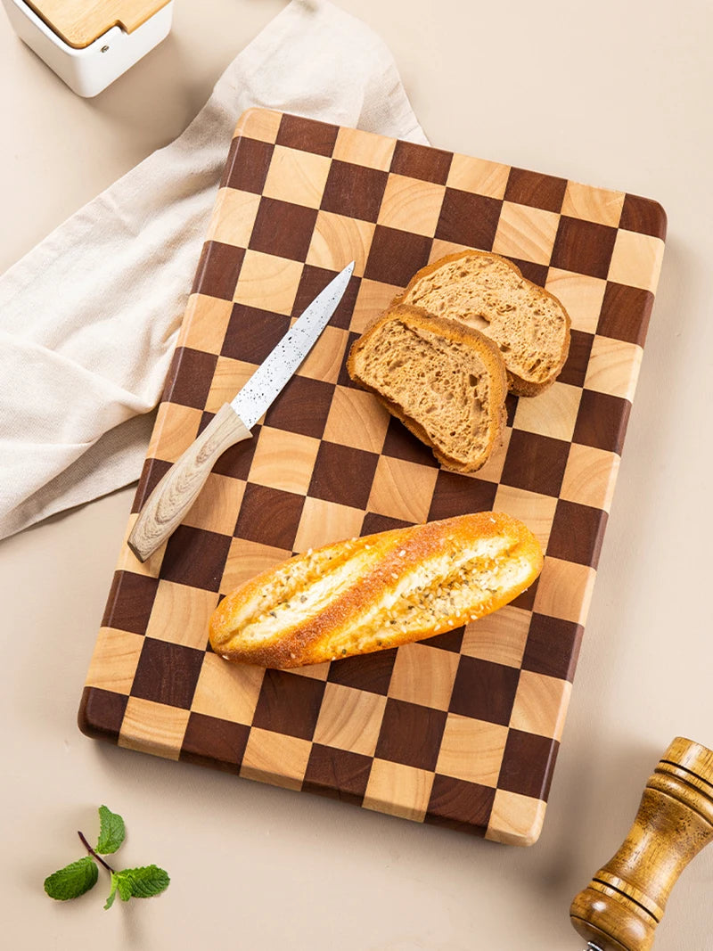 Creative checkerboard grid Cutting board household mosaic chopping board kitchen auxiliary food board fruit solid wood case plat