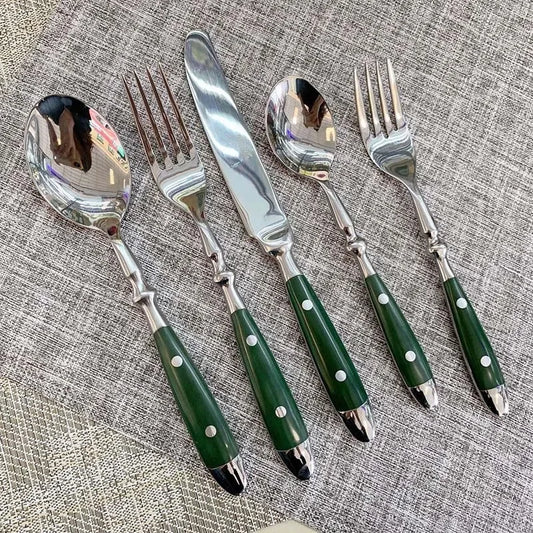 3pcs/5pcs Cutlery Set Stainless Steel Kitchen Utensils Sets Fork Spoons Knife Teaspoons Dinnerware Tableware Sets