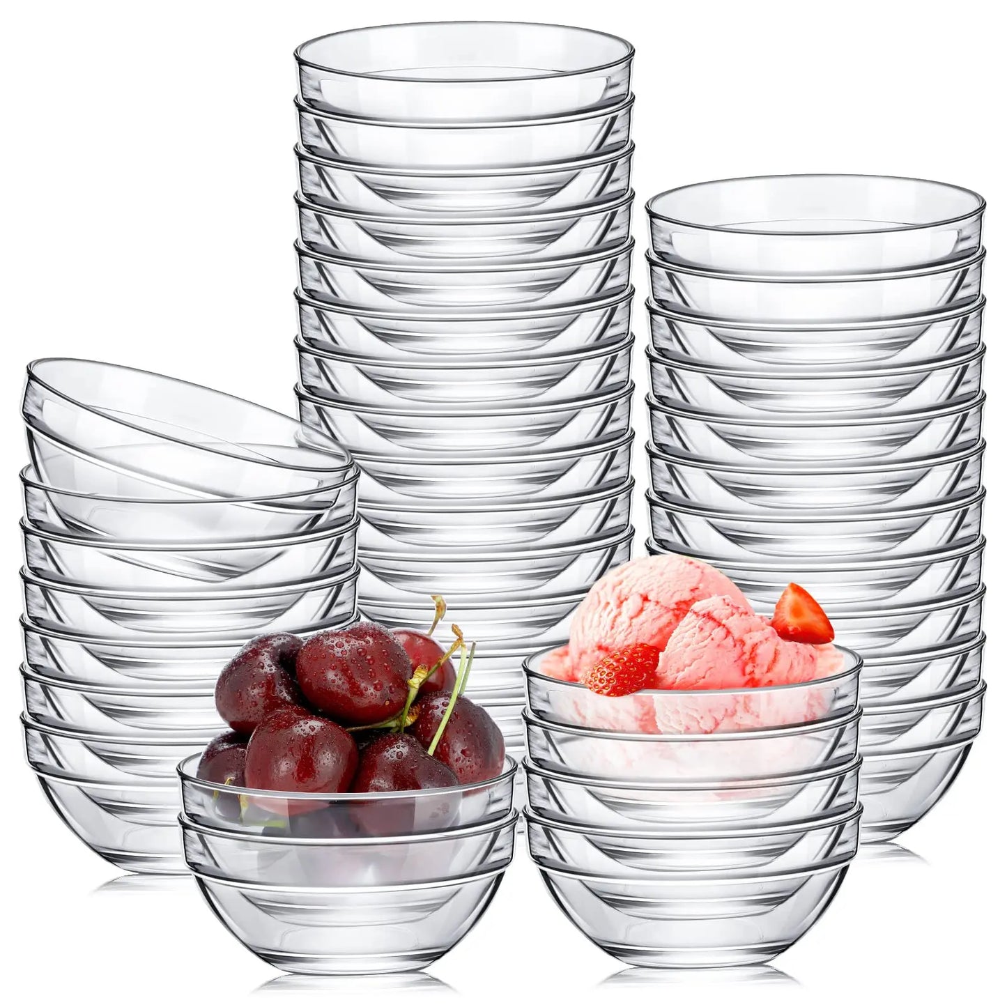 5/10 PCS Mini Meal  Bowls Glass Bowls Stackable Clear Serving Cute Bowls for Salad Dessert Dips Nut Candy Dishes for Kitchen