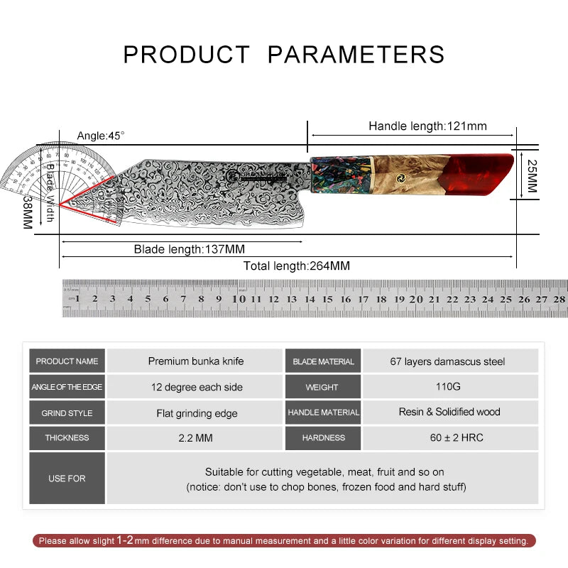 Damascus Knife 5.5 inch Kiritsuke Kitchen Chef Japanese Knife AUS-10 High Carbon Stainless Steel Knives Cooking Tools Grandsharp