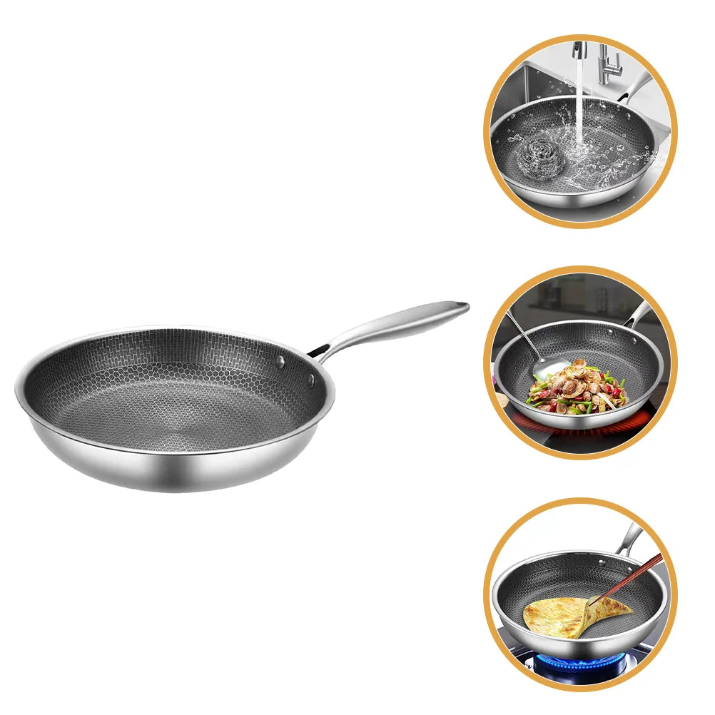 Omelette Pan Nonstick Pot Kitchen Stir Fry Pan Non-stick Pans Honeycomb Stainless Steel Stir-fry Frying Pan