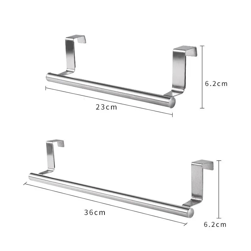 Towel Rack No-Punch Cabinet Door Back Rag Hangers Towel Bar Stainless Steel Bathroom Kitchen Cabinet Towel Rag Holder