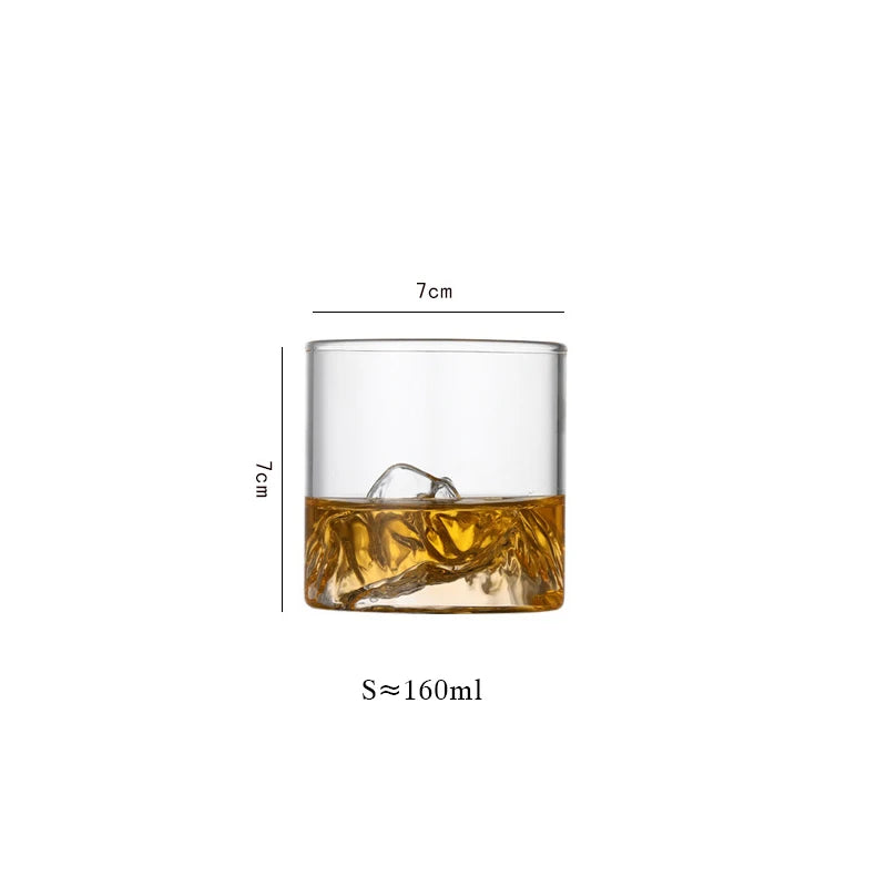 Mountains Whisky Glasses, Old Fashioned Whiskey Glass, Heat Resistant Tea Glass Cup, Gift Box, Vodka Tumbler Wine Cup, Bar