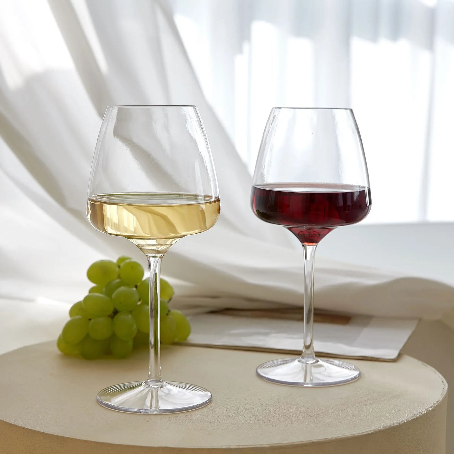 High-Capacity Premium Quality Tritan Plastic Stemware Wine Glass Unbreakable Transparent Goblet Clear Impid