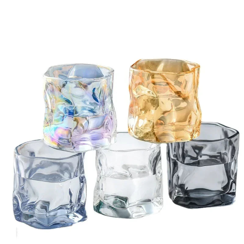 Twisted Transparent  Glass Cup Decor Whisky Cocktail Beer Glas Wine Tea Mok Kitchen Bar Club Wijn Glas festival Party Supplies