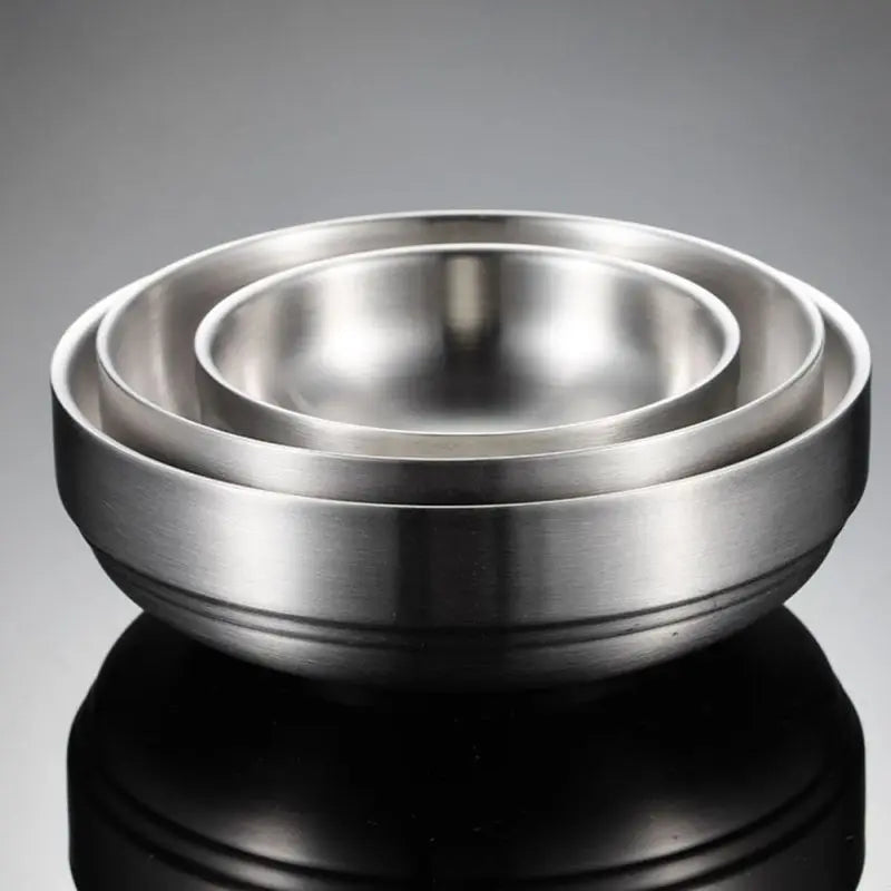 Heat Insulated Stainless Steel Bowl Double Layer