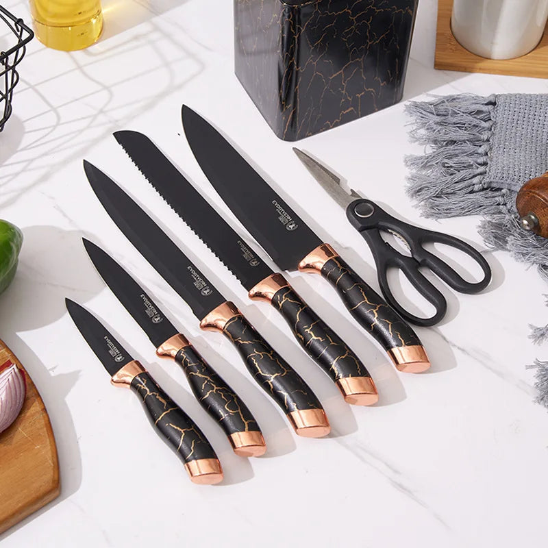 PLYS 7PCS/Set Kitchen Knife ,Stainless Steel 7.5 inch Professional Chef Knife,Kitchen Cooking Slicing Knife