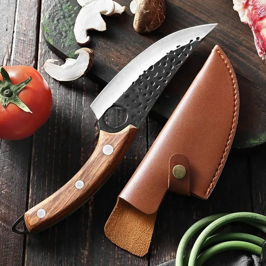 Sharp Chef Meat Cleaver Buther Boning Knife Stainless Steel Slicing Meat Fish Fruit Wooden Handle Utility Knife Kitchen Knives